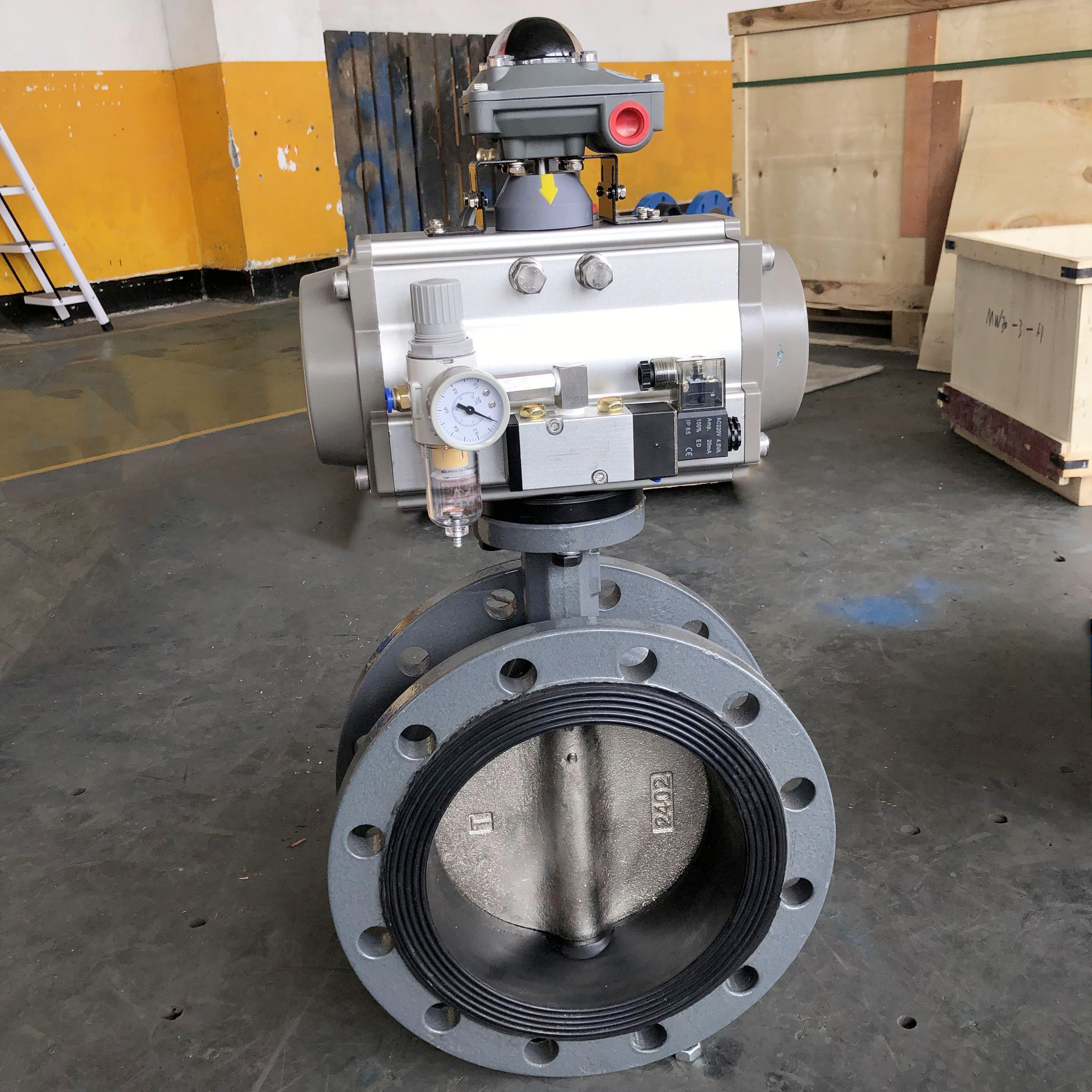 不銹鋼氣動dn200快裝蝶閥、粉體氣動蝶閥